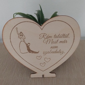 Szív alakú tábla rám talált, Esküvő, Emlék & Ajándék, Köszönőajándék, Gravírozás, pirográfia, MESKA