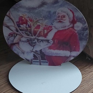 Télapós asztaldísz, Karácsony, Adventi díszek, Adventi asztaldísz, Gravírozás, pirográfia, Mindenmás, MESKA