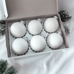 Karácsonyi üveg gömb csomag - 6 db fehér - alapanyag - kellékek & szerszámok - díszíthető tárgyak - üveg - Meska.hu