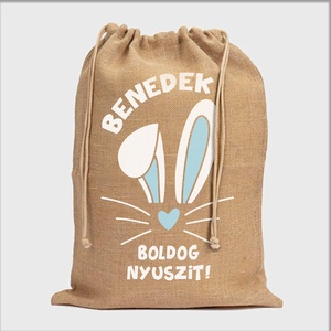 Névre szóló húsvéti zsák - kék juta, Otthon & Életmód, Papír, írószer, Ajándékzsák, csomagolás, Ajándékozás kellékei, Mindenmás, MESKA
