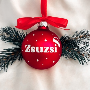 Névre szóló karácsonyi üveggömb - Santa - karácsony - karácsonyi lakásdekoráció - karácsonyfadíszek - Meska.hu