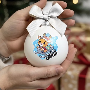 Karácsonyi üveg díszgömb egyedi névvel - Figurás - 100026 - Meska.hu