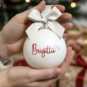 Karácsonyi üveg díszgömb egyedi névvel - 100024 - Meska.hu