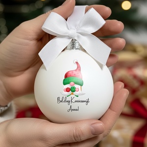 Karácsonyi üveg díszgömb egyedi névvel - Manós - 100039 - Meska.hu