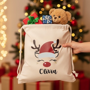 Névre szóló mikulás zsák - Rénszarvas lány - 101325, Karácsony, Mikulás, Mikulás zsák, Mindenmás, MESKA