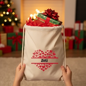 Névre szóló mikulás zsák - Szív 1 - 101332, Karácsony, Mikulás, Mikulás zsák, Mindenmás, MESKA