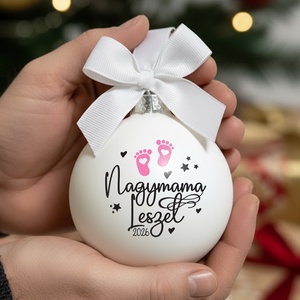 Nagymama leszel 2026 karácsonyi gömb - egyedi üveg karácsonyfa dísz, Karácsony, Karácsonyi lakásdekoráció, Karácsonyfadíszek, Üvegművészet, MESKA