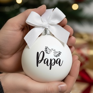 Megemlékezős karácsonyi gömb - névre szóló üveg karácsonyfa dísz, Karácsony, Karácsonyi lakásdekoráció, Karácsonyfadíszek, Üvegművészet, MESKA