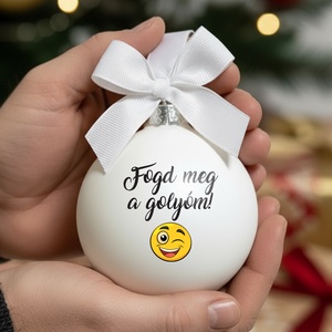 Vicces karácsonyi ajándék - üveg karácsonyfa dísz, Karácsony, Karácsonyi lakásdekoráció, Karácsonyfadíszek, Üvegművészet, MESKA