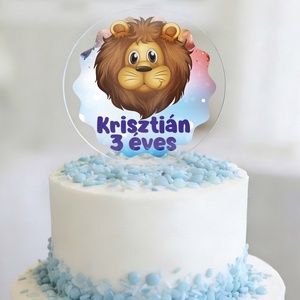 Névre szóló TORTADÍSZ születésnapra - egyedi oroszlános tortabeszúró, Otthon & Életmód, Konyhafelszerelés, tálalás, Sütés, főzés, Sütidísz, Mindenmás, MESKA