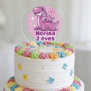 Névre szóló TORTADÍSZ születésnapra - egyedi dínós tortabeszúró, Otthon & Életmód, Konyhafelszerelés, tálalás, Sütés, főzés, Sütidísz, Mindenmás, MESKA