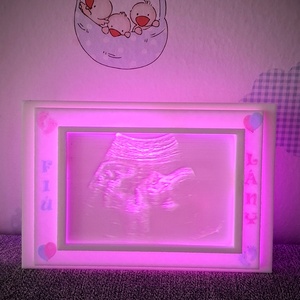 Gender reveal: baba nemét felfedő egyedi világító litofán kép - otthon & életmód - babaszoba, gyerekszoba - babaszoba dekoráció - Meska.hu