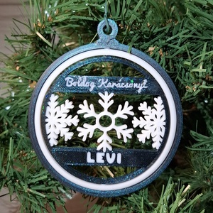 Egyedi, forgatható karácsonyfadísz  személyre szabott felirattal, Karácsony, Karácsonyi lakásdekoráció, Karácsonyfadíszek, Mindenmás, MESKA