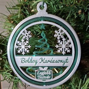 Egyedi, forgatható karácsonyfadísz  személyre szabott felirattal, Karácsony, Karácsonyi lakásdekoráció, Karácsonyfadíszek, Mindenmás, MESKA