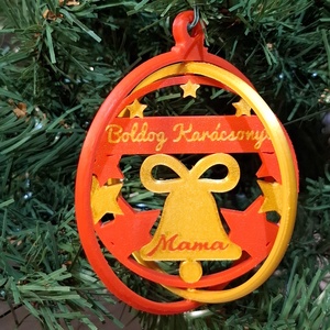 Egyedi, forgatható karácsonyfadísz � személyre szabott felirattal - karácsony - karácsonyi lakásdekoráció - karácsonyfadíszek - Meska.hu