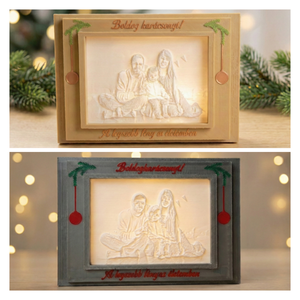 Egyedi világító litofán kép személyre szabható keretben karácsonyra - karácsony - karácsonyi lakásdekoráció - karácsonyi lakásdíszek - Meska.hu