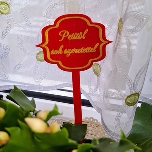 Egyedi karácsonyi kétoldalas virágdísz tábla - Meska.hu