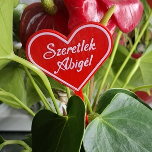 Egyedi feliratos kétoldalas virágdísz tábla - szív alakú - otthon & életmód - dekoráció - virágdekoráció - virágdíszítő kellékek - Meska.hu