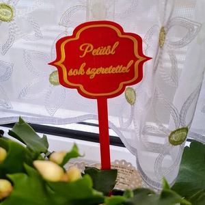 Egyedi feliratos kétoldalas virágdísz tábla - otthon & életmód - dekoráció - virágdekoráció - virágdíszítő kellékek - Meska.hu