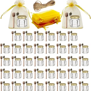 Mézes üveg Köszöntőajándék Organza tasakkal - esküvő - emlék & ajándék - köszönőajándék - Meska.hu