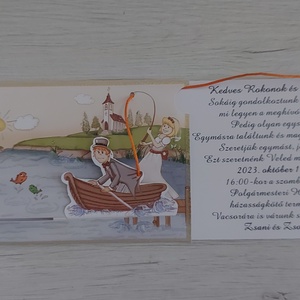 Humoros esküvői meghívó zöld borítékkal  - esküvő - meghívó & kártya - meghívó - Meska.hu