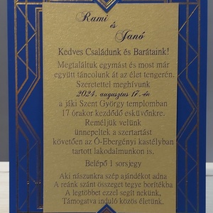 Egyedi, modern esküvői meghívó  - Meska.hu
