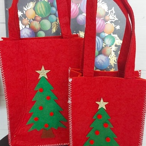 Karácsonyi mintás tasak - Meska.hu