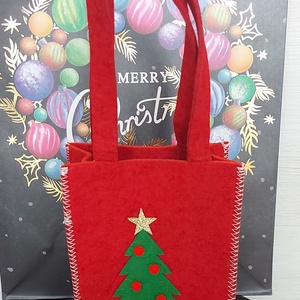 Karácsonyi mintás tasak - karácsony - karácsonyi ajándékozás - karácsonyi ajándékcsomagolás - Meska.hu