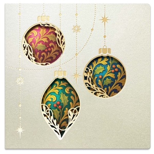 Karácsonyi képeslap melyet lézervágott minta díszít. - karácsony - karácsonyi ajándékozás - karácsonyi képeslap, üdvözlőlap, ajándékkísérő - Meska.hu