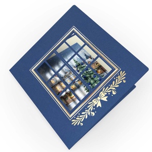 Karácsonyi képeslap egyedi grafikával, kivágással - karácsony - karácsonyi ajándékozás - karácsonyi képeslap, üdvözlőlap, ajándékkísérő - Meska.hu