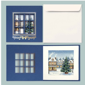 Karácsonyi képeslap egyedi grafikával, kivágással - karácsony - karácsonyi ajándékozás - karácsonyi képeslap, üdvözlőlap, ajándékkísérő - Meska.hu