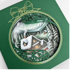 Karácsonyi képeslap egyedi grafikával, kivágással - karácsony - karácsonyi ajándékozás - karácsonyi képeslap, üdvözlőlap, ajándékkísérő - Meska.hu