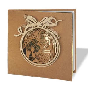 Karácsonyi képeslap egyedi grafikával, kivágással - karácsony - karácsonyi ajándékozás - karácsonyi képeslap, üdvözlőlap, ajándékkísérő - Meska.hu