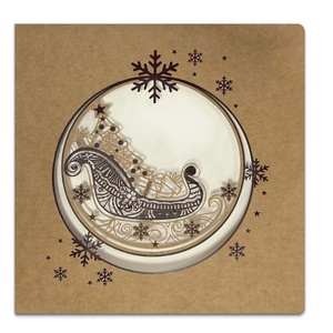 Karácsonyi képeslap egyedi grafikával, kivágással - Meska.hu