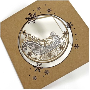 Karácsonyi képeslap egyedi grafikával, kivágással - karácsony - karácsonyi ajándékozás - karácsonyi képeslap, üdvözlőlap, ajándékkísérő - Meska.hu