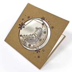 Karácsonyi képeslap egyedi grafikával, kivágással - karácsony - karácsonyi ajándékozás - karácsonyi képeslap, üdvözlőlap, ajándékkísérő - Meska.hu