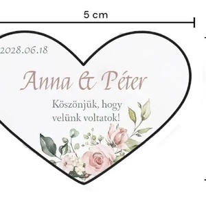 Szív alakú üveg, kupakkal, címkével - esküvő - emlék & ajándék - köszönőajándék - Meska.hu