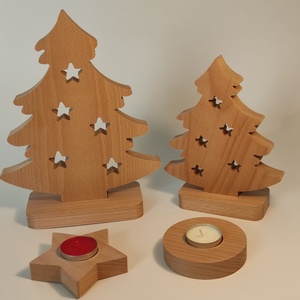 Fenyőfa asztali dísz fa talppal - karácsony - karácsonyi lakásdekoráció - ünnepi asztaldekoráció - Meska.hu