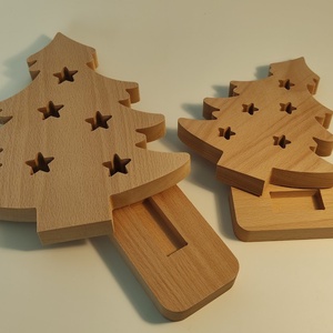 Fenyőfa asztali dísz fa talppal - karácsony - karácsonyi lakásdekoráció - ünnepi asztaldekoráció - Meska.hu