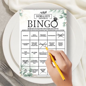 DIGITÁLIS - Esküvői játék - BINGO - egyedi szöveggel - esküvő - dekoráció - helyszíni dekor - Meska.hu