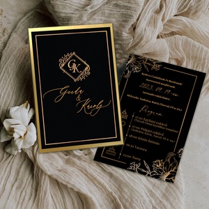 'Black Edition' Fekete, arany elegáns esküvői meghívó, Esküvő, Meghívó & Kártya, Meghívó, Fotó, grafika, rajz, illusztráció, MESKA