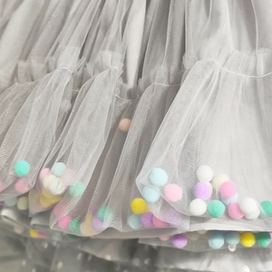 Ezüstszürke  pompom tüllszoknya  - ruha & divat - babaruha & gyerekruha - szoknya - Meska.hu