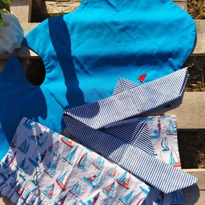 Balaton Blue hajóra hajtogatott asztalkendő szett  - otthon & életmód - konyhafelszerelés, tálalás - konyhai textil - szalvéta - Meska.hu