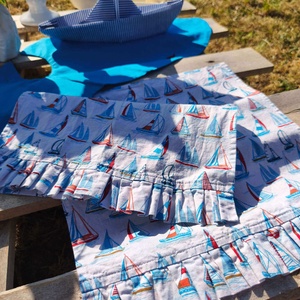 Balaton Blue fodros asztalkendő szett , Otthon & Életmód, Konyhafelszerelés, tálalás, Konyhai textil, Szalvéta, , MESKA