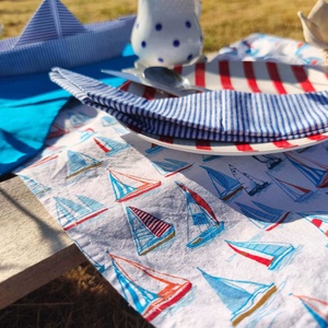 Balaton Blue fodros asztalkendő szett  - otthon & életmód - konyhafelszerelés, tálalás - konyhai textil - szalvéta - Meska.hu