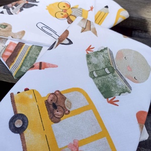 Újraszalvéta iskolabusz - táska & tok - uzsonna- & ebéd tartó - szendvics csomagoló - Meska.hu