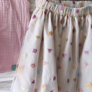 Nude pöttyös tüll szoknya - ruha & divat - babaruha & gyerekruha - szoknya - Meska.hu