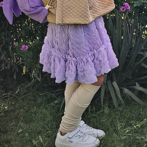 Lila gyűrt tüll szoknya - ruha & divat - babaruha & gyerekruha - szoknya - Meska.hu