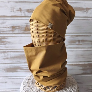 Mustár sapka sál szett  - ruha & divat - sál, sapka, kendő - sapka & sál szett - Meska.hu