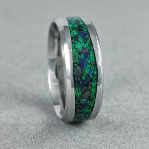 Nemesacél Gyűrű Lapis Lazuli, Hematit Ásvánnyal És Zöld Opállal. Vízálló, Karcálló, Anti-Allergén, Egyedi Megrendelésre!, Ékszer, Gyűrű, Kerek gyűrű, Ékszerkészítés, MESKA